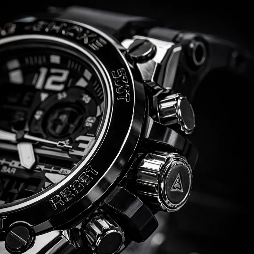 C-SHOCK Dual Display Sports Watch I Shock Resistant 5BAR Waterproof (Black Edition) view 3