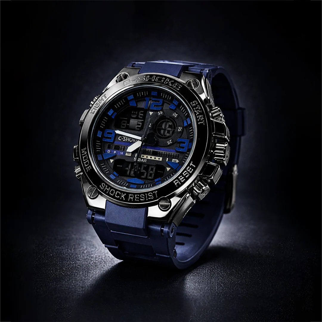 C-SHOCK Dual Display Sports Watch I Shock Resistant 5BAR Waterproof (Blue Edition) view 2