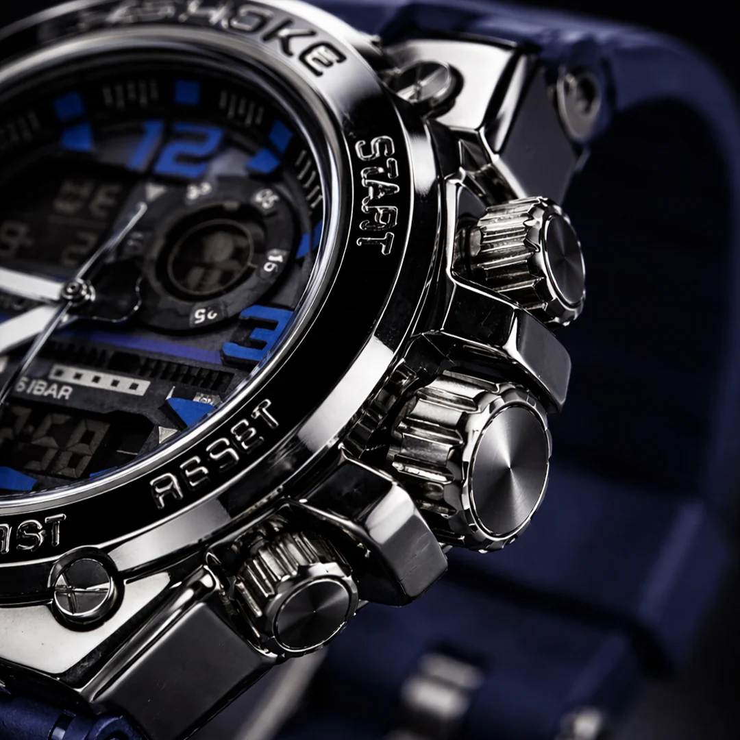 C-SHOCK Dual Display Sports Watch I Shock Resistant 5BAR Waterproof (Blue Edition) view 3