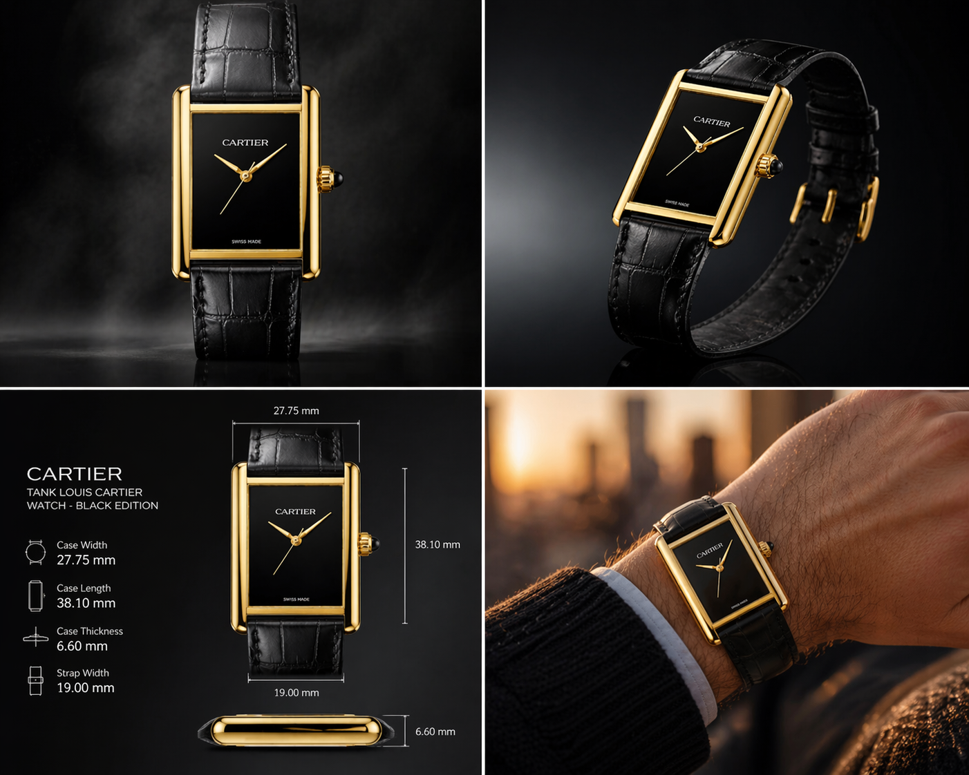 Cartier Tank Louis Cartier Watch - Black Edition view 6