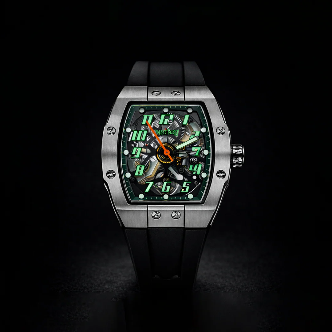Vanguard Skeletonized "Emerald Carbon" Sports Watch 