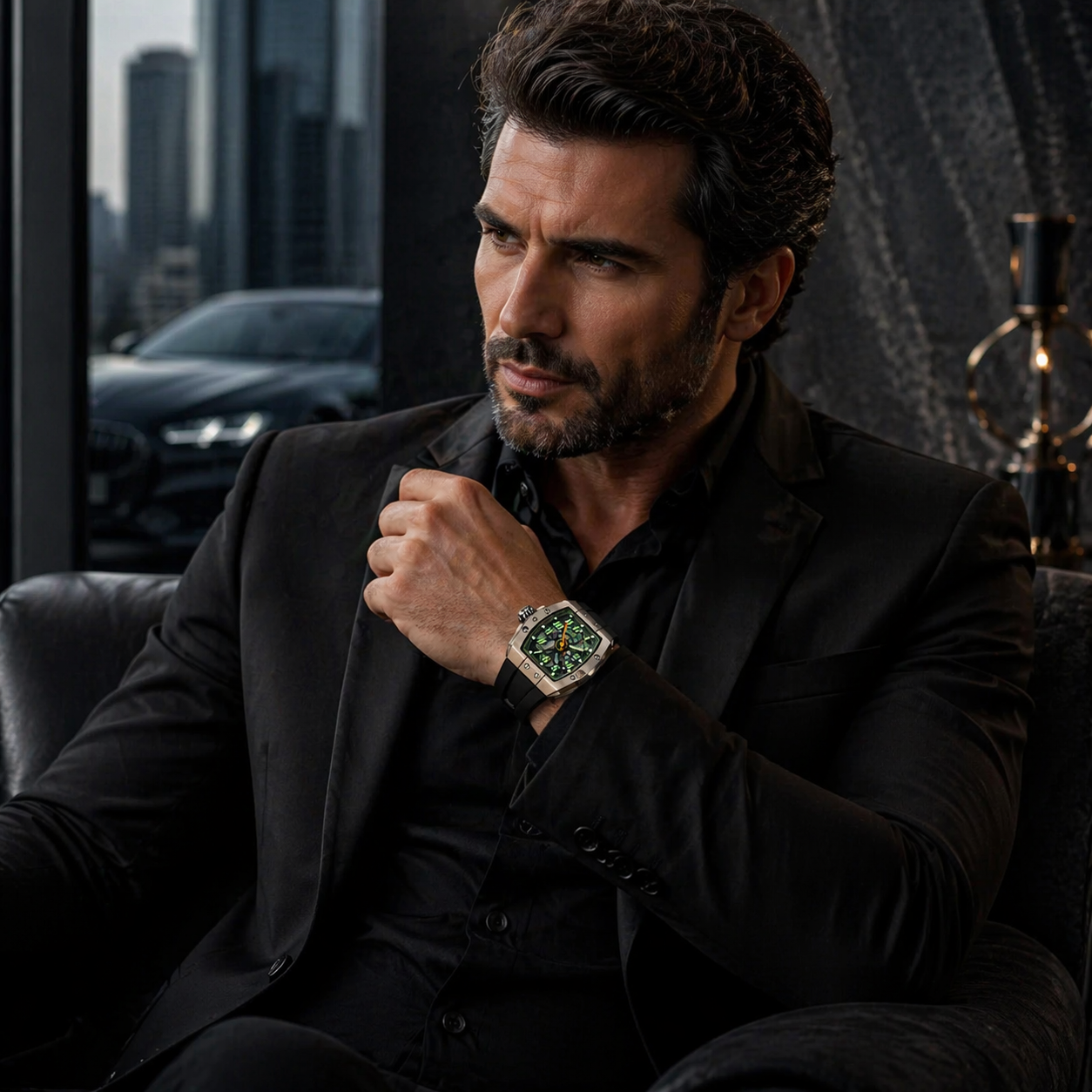 Vanguard Skeletonized "Emerald Carbon" Sports Watch  view 5